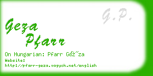 geza pfarr business card